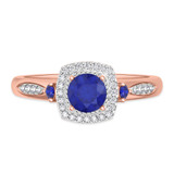 Photo of Mawar 1 1/7 Carat T.W. Sapphire and Diamond Trio Matching Wedding Ring Set 10K Rose Gold [BT878RE-C000]