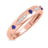 Photo of Mawar 1 1/7 Carat T.W. Sapphire and Diamond Trio Matching Wedding Ring Set 10K Rose Gold [BT878RM]
