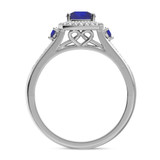 Photo of Mawar 1 1/7 CT. T.W. Sapphire and Diamond Trio Matching Wedding Ring Set 14K White Gold [BT878WE-C000]