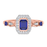 Photo of Garland 1 1/10 Carat T.W. Sapphire and Diamond Trio Matching Wedding Ring Set 10K Rose Gold [BT879RE-C000]