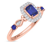 Photo of Garland 1 1/10 Carat T.W. Sapphire and Diamond Trio Matching Wedding Ring Set 10K Rose Gold [BT879RE-C000]