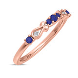Photo of Garland 1 1/10 Carat T.W. Sapphire and Diamond Trio Matching Wedding Ring Set 10K Rose Gold [BT879RL]
