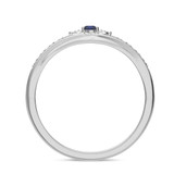 Photo of Hana 7/8 CT. T.W. Sapphire and Diamond Trio Matching Wedding Ring Set 10K White Gold [BT880WM]