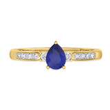 Photo of Hana 7/8 CT. T.W. Sapphire and Diamond Trio Matching Wedding Ring Set 10K Yellow Gold [BT880YE-C000]
