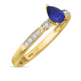 Photo of Hana 7/8 CT. T.W. Sapphire and Diamond Trio Matching Wedding Ring Set 10K Yellow Gold [BT880YE-C000]