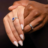 Photo of Evanthe 2 CT. T.W. Sapphire and Diamond Trio Matching Wedding Ring Set 10K Rose Gold [BT891R-C000]