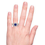 Photo of Evanthe 2 Carat T.W. Sapphire and Diamond Trio Matching Wedding Ring Set 14K Yellow Gold [BR891Y-C000] [HT]