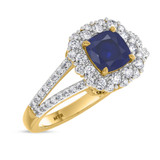 Photo of Evanthe 2 Carat T.W. Sapphire and Diamond Trio Matching Wedding Ring Set 14K Yellow Gold [BT891YE-C000]