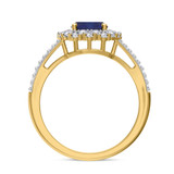 Photo of Evanthe 2 Carat T.W. Sapphire and Diamond Trio Matching Wedding Ring Set 14K Yellow Gold [BT891YE-C000]