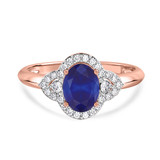 Photo of Holly 2 Carat T.W. Sapphire and Diamond Trio Matching Wedding Ring Set 10K Rose Gold [BT892RE-C000]