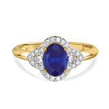Photo of Holly 2 Carat T.W. Sapphire and Diamond Trio Matching Wedding Ring Set 10K Yellow Gold [BT892YE-C000]