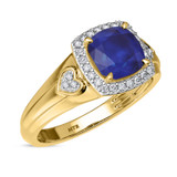 Photo of Erica 2 1/10 Carat T.W. Sapphire and Diamond Trio Matching Wedding Ring Set 10K Yellow Gold [BT893YE-C000]