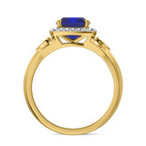 Photo of Erica 2 1/10 Carat T.W. Sapphire and Diamond Trio Matching Wedding Ring Set 10K Yellow Gold [BT893YE-C000]