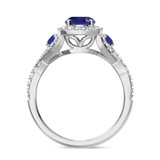 Photo of Lone 2 1/3 CT. T.W. Sapphire and Diamond Trio Matching Wedding Ring Set 10K White Gold [BT894WE-C000]