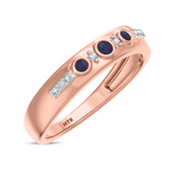 Photo of Kana 2 1/3 Carat T.W. Sapphire and Diamond Trio Matching Wedding Ring Set 14K Rose Gold [BT895RM]