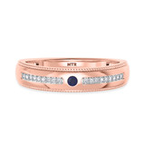 Photo of Kantuta 1 1/2 CT. T.W. Sapphire and Diamond Trio Matching Wedding Ring Set 14K Rose Gold [BT891RM]