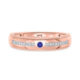 Photo of Kantuta 1 1/2 CT. T.W. Sapphire and Diamond Trio Matching Wedding Ring Set 14K Rose Gold [BT891RM]