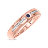 Photo of Kantuta 1 1/2 CT. T.W. Sapphire and Diamond Trio Matching Wedding Ring Set 14K Rose Gold [BT891RM]
