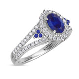 Photo of Kantuta 1 1/2 CT. T.W. Sapphire and Diamond Trio Matching Wedding Ring Set 14K White Gold [BT896WE-C000]
