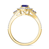 Photo of Kantuta 1 1/2 CT. T.W. Sapphire and Diamond Trio Matching Wedding Ring Set 10K Yellow Gold [BT896YE-C000]