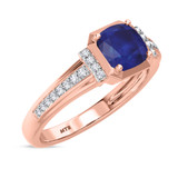 Photo of Bryony 1 1/2 Carat T.W. Sapphire and Diamond Trio Matching Wedding Ring Set 14K Rose Gold [BT897RE-C000]