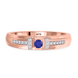 Photo of Bryony 1 1/2 Carat T.W. Sapphire and Diamond Trio Matching Wedding Ring Set 14K Rose Gold [BT897RM]