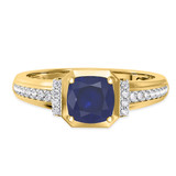 Photo of Bryony 1 5/8 CT. T.W. Sapphire and Diamond Trio Matching Wedding Ring Set 10K Yellow Gold [BT897YE-C000]