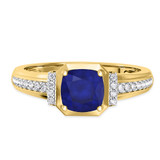 Photo of Bryony 1 5/8 Carat T.W. Sapphire and Diamond Trio Matching Wedding Ring Set 14K Yellow Gold [BT897YE-C000]