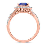 Photo of Liana 2 1/10 Carat T.W. Sapphire and Diamond Trio Matching Wedding Ring Set 14K Rose Gold [BT898RE-C000]