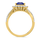 Photo of Liana 2 1/10 CT. T.W. Sapphire and Diamond Trio Matching Wedding Ring Set 14K Yellow Gold [BT898YE-C000]