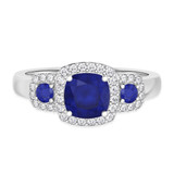 Photo of Kalina 1 3/4 CT. T.W. Sapphire and Diamond Trio Matching Wedding Ring Set 14K White Gold [BT899WE-C000]