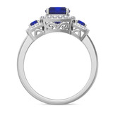 Photo of Kalina 1 3/4 CT. T.W. Sapphire and Diamond Trio Matching Wedding Ring Set 14K White Gold [BT899WE-C000]