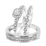 Photo of Britt 3/4 ct tw. Diamond Round Solitaire Trio Set 14K White Gold [BT908W-R023]