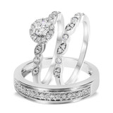 Photo of Jocelyn 1 1/8 ct tw. Diamond Round Solitaire Trio Set 14K White Gold [BT909W-R023]