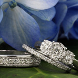 Photo of Florance 1 1/4 ct tw. Diamond Fancy Cluster Trio Set 14K White Gold [BT910W-C000]