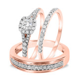 Photo of Lyndon 3/4 ct tw. Diamond Round Solitaire Trio Set 10K Rose Gold [BT912R-R023]