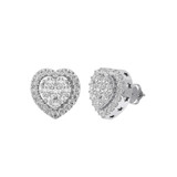Photo of Julbert 1 CT. T.W. Diamond Earring 14K White Gold [CE1562W]