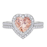 Photo of Amber 2 1/2 Carat T.W. Morganite and Diamond Matching Bridal Ring Set 14K White Gold [BR260W-C000]