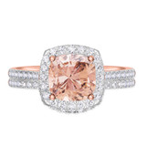 Photo of Iris 2 1/2 Carat T.W. Morganite and Diamond Matching Bridal Ring Set 10K Rose Gold [BR261R-C000]