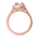 Photo of Iris 2 1/2 Carat T.W. Morganite and Diamond Matching Bridal Ring Set 10K Rose Gold [BT261RE-C000]