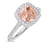 Photo of Iris 2 1/2 CT. T.W. Morganite and Diamond Matching Bridal Ring Set 10K White Gold [BT261WE-C000]