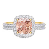 Photo of Iris 2 1/2 Carat T.W. Morganite and Diamond Matching Bridal Ring Set 14K Yellow Gold [BR261Y-C000]