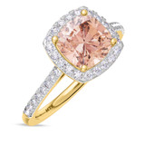 Photo of Iris 2 1/2 Carat T.W. Morganite and Diamond Matching Bridal Ring Set 14K Yellow Gold [BT261YE-C000]