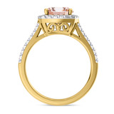 Photo of Iris 2 1/2 Carat T.W. Morganite and Diamond Matching Bridal Ring Set 14K Yellow Gold [BT261YE-C000]