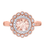 Photo of Charaya 1 3/8 CT. T.W. Morganite and Diamond Matching Bridal Ring Set 14K Rose Gold [BT262RE-C000]