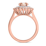 Photo of Charaya 1 3/8 CT. T.W. Morganite and Diamond Matching Bridal Ring Set 14K Rose Gold [BT262RE-C000]