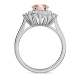 Photo of Charaya 1 3/8 CT. T.W. Morganite and Diamond Matching Bridal Ring Set 10K White Gold [BT262WE-C000]