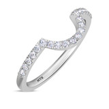 Photo of Charaya 1 3/8 CT. T.W. Morganite and Diamond Matching Bridal Ring Set 10K White Gold [BT262WL]