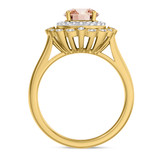 Photo of Charaya 1 3/8 Carat T.W. Morganite and Diamond Matching Bridal Ring Set 14K Yellow Gold [BT262YE-C000]