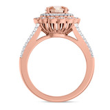 Photo of Pembe 1 1/2 CT. T.W. Morganite and Diamond Matching Bridal Ring Set 14K Rose Gold [BT263RE-C000]